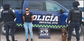 UNIDAD CANINA DETIENE A MUJER CON DROGA