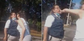 MUJER ESCUPE Y GOLPEA A GUARDIA DE SEGURIDAD
