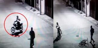 (VIDEO) SOLITARIO MOTOCICLISTA ASALTA A CICLISTA EN LEÓN