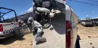 (VIDEO) APEDREAN A ELEMENTOS DE LA GUARDIA NACIONAL Y LOS CORREN DE BASE