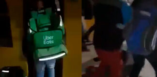 REPARTIDORES DE UBER EATS UNIDOS; SACAN A LADRÓN DE SU CASA Y LO GOLPEAN