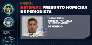 CAE PRESUNTO HOMICIDA DE PERIODISTA EN GUANAJUATO