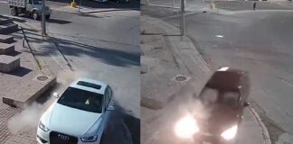 (VIDEO) GRABAN OTRO CHOQUE EN GLORIETA DE BALCONES DEL CAMPESTRE