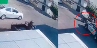 (VIDEO) CAPTAN CHOQUE DE PATRULLA CON MOTOCICLISTA EN LEÓN