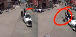 (VIDEO) CAE POLICÍA DE PATRULLA EN MOVIMIENTO EN LEÓN