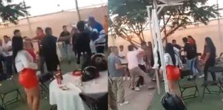 (VIDEO) PELEAN EN POSADA NAVIDEÑA EN LEÓN