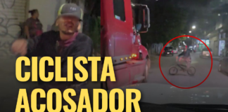 (VIDEO) CICLISTA ACOSA Y AMENAZA A CONDUCTORA EN EL COECILLO