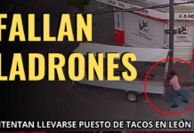 (VIDEO) FALLAN LADRONES; INTENTAN LLEVARSE PUESTO DE TACOS EN LOMA BONITA