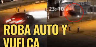 (VIDEO) CONDUCTOR VUELCA TRAS PERSECUSIÓN EN LEÓN