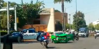 CHOQUE ENTRE PATRULLA Y TAXI VERDE EN LÓPEZ MATEOS