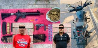 DETIENEN A DOS HOMBRES ARMADOS CON FUSIL Y DROGA EN LEÓN