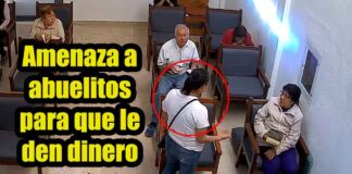 (VIDEO) MUJER ENTRA A CAPILLA Y AMENAZA A ABUELITOS EN LEÓN; PIDE COOPERACIÓN OBLIGATORIA
