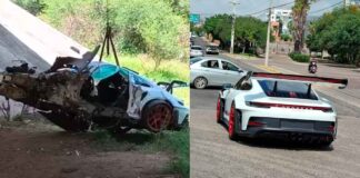 PORSCHE DE LUJO SE ACCIDENTA TRAS RECORRER LEÓN A TODA VELOCIDAD