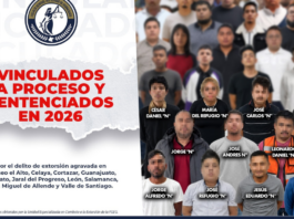 GUANAJUATO REGISTRA 51 VINCULACIONES Y 36 SENTENCIAS POR EXTORSIÓN EN 2026