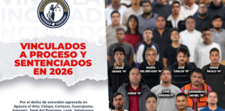 GUANAJUATO REGISTRA 51 VINCULACIONES Y 36 SENTENCIAS POR EXTORSIÓN EN 2026