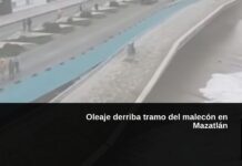 OLEAJE DERRIBA TRAMO DEL MALECÓN EN MAZATLÁN